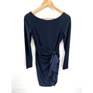 Lauren Ralph Lauren Navy Long Sleeve Formal Dress // 2